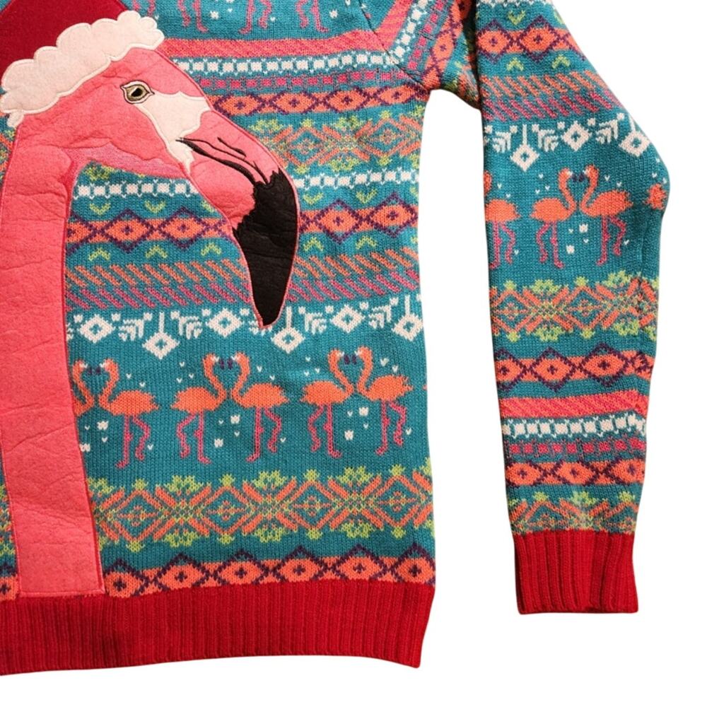 Blizzard Bay Flamingo "Ugly Christmas Sweater" Size Medium - Picture 4 of 6